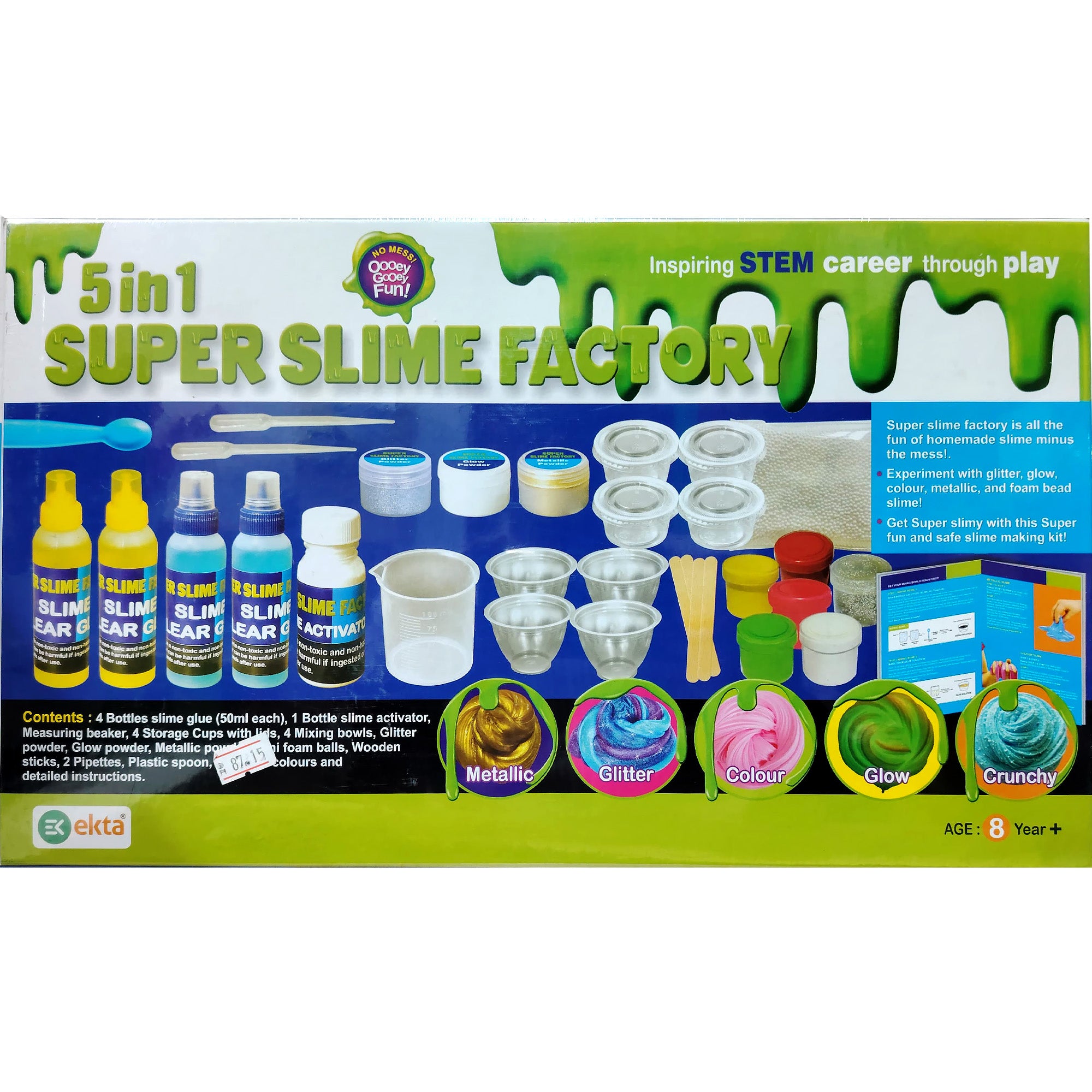 Discover Fun with The 5 in 1 Super Slime Factory for Kids, Make your own fantastic yucky slime!, Age 8+