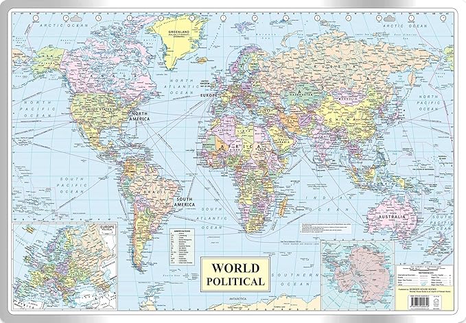 World Political Map : Map For Students (30 Inches X 20 Inches) Poster