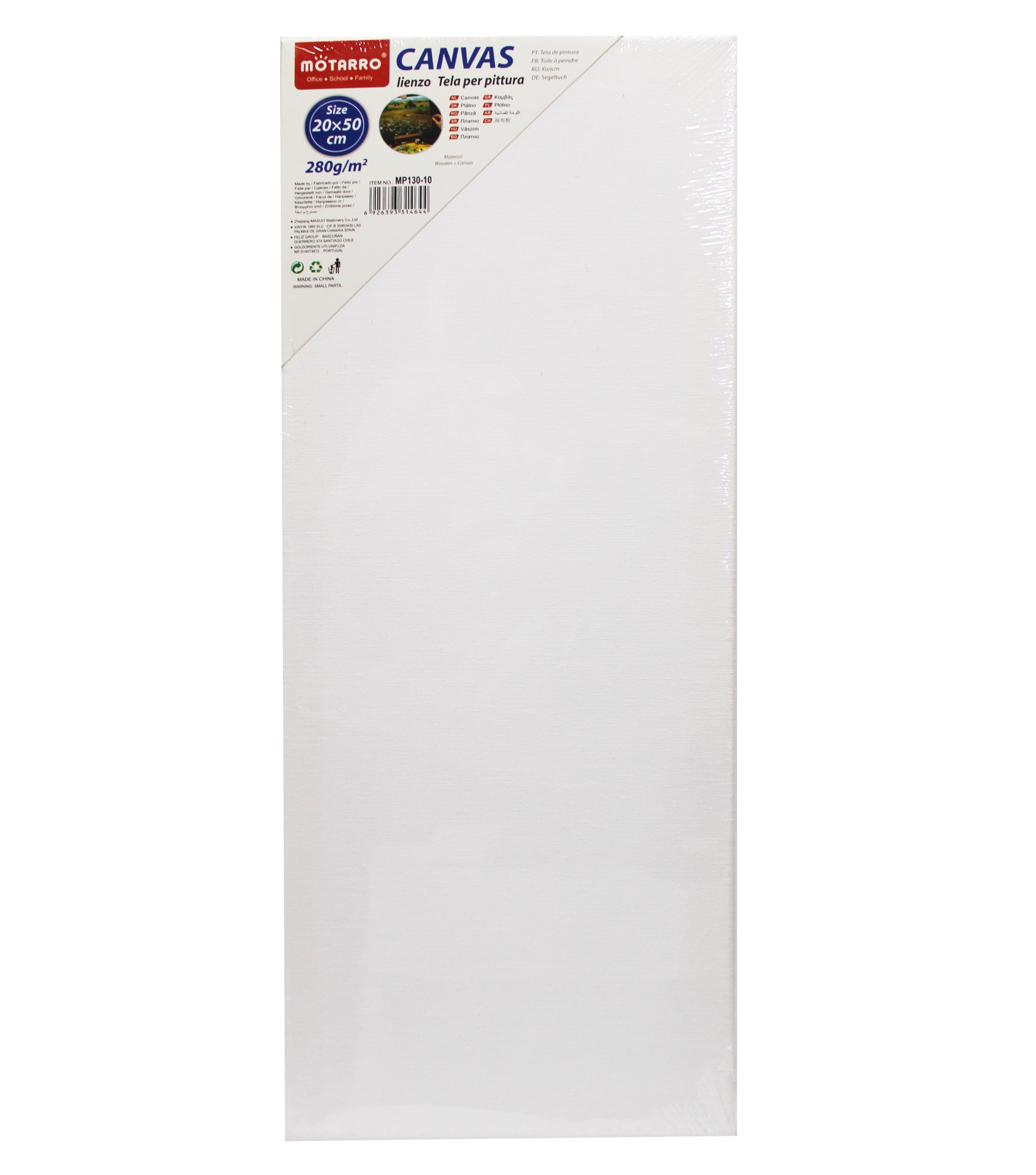 Motarro Cotton Artist Canvas White 20x50 cm MP130-10