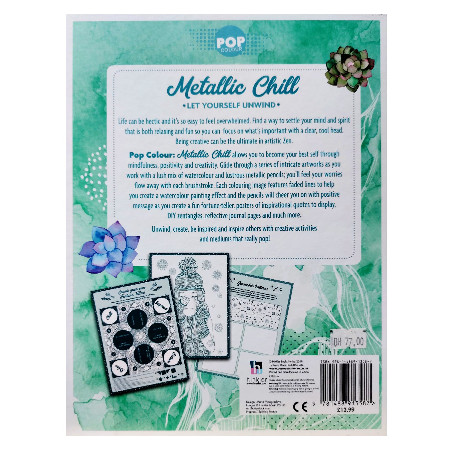 Hinkler Pop Colour - Metallic Chill Kit, 24 colouring and creative activities that really POP!