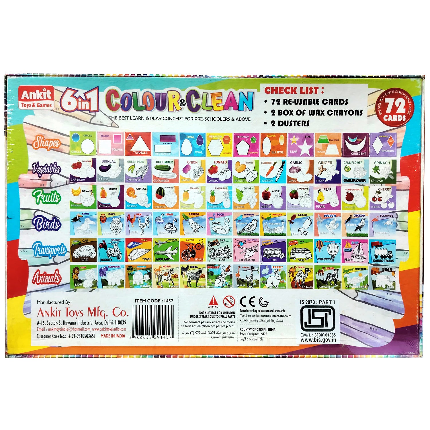 6 in 1 Colour and Clean Game, The best learn & Play concept for pre-schoolers and above, Age 3+