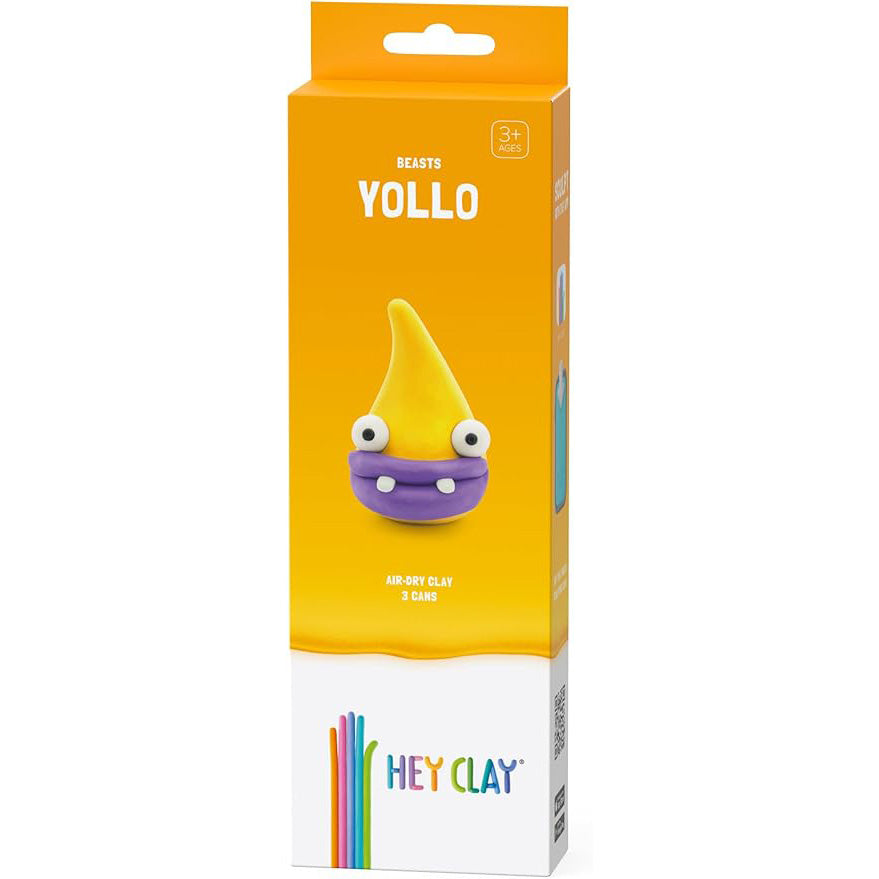 HEY CLAY – DIY Yollo Plastic Creative Modelling Air-Dry Clay For Kids 3 Cans