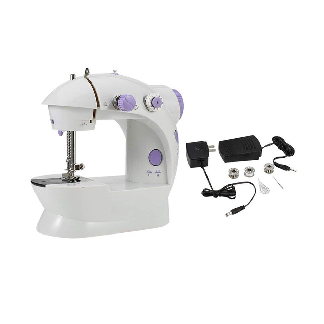 4 in 1 Mini Sewing Machine, with two speed control, double threads & lighting function