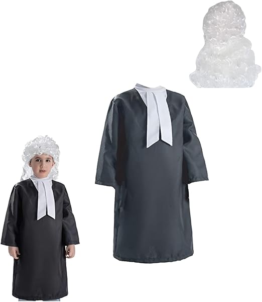 Lawyer Costume with Scarf & Robe, Medium size 5-7 years