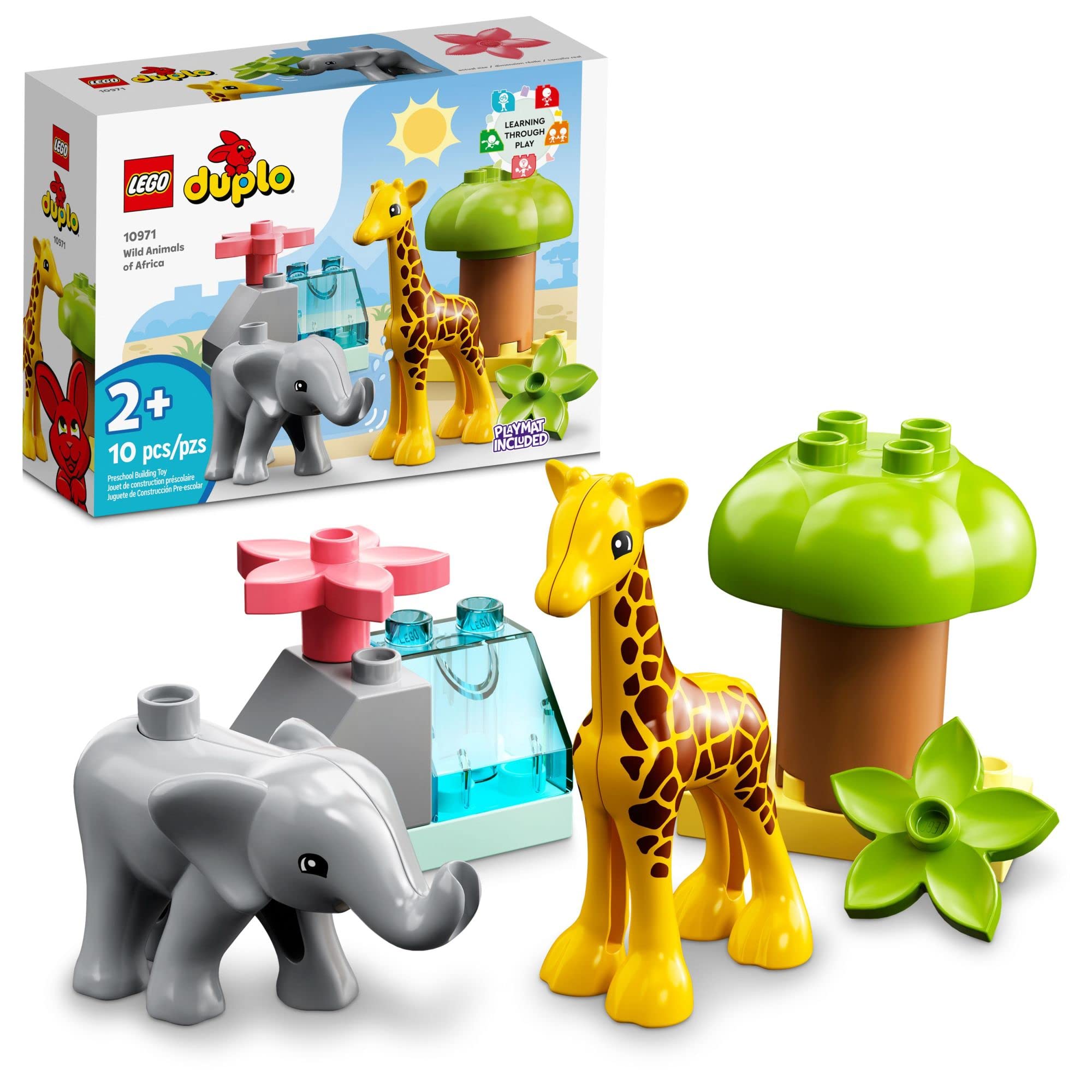 LEGO DUPLO Wild Animals of Africa 10971 Safari Building Toy Set for Toddlers, Preschool Boys and Girls Ages 2-5 (10 Pieces)