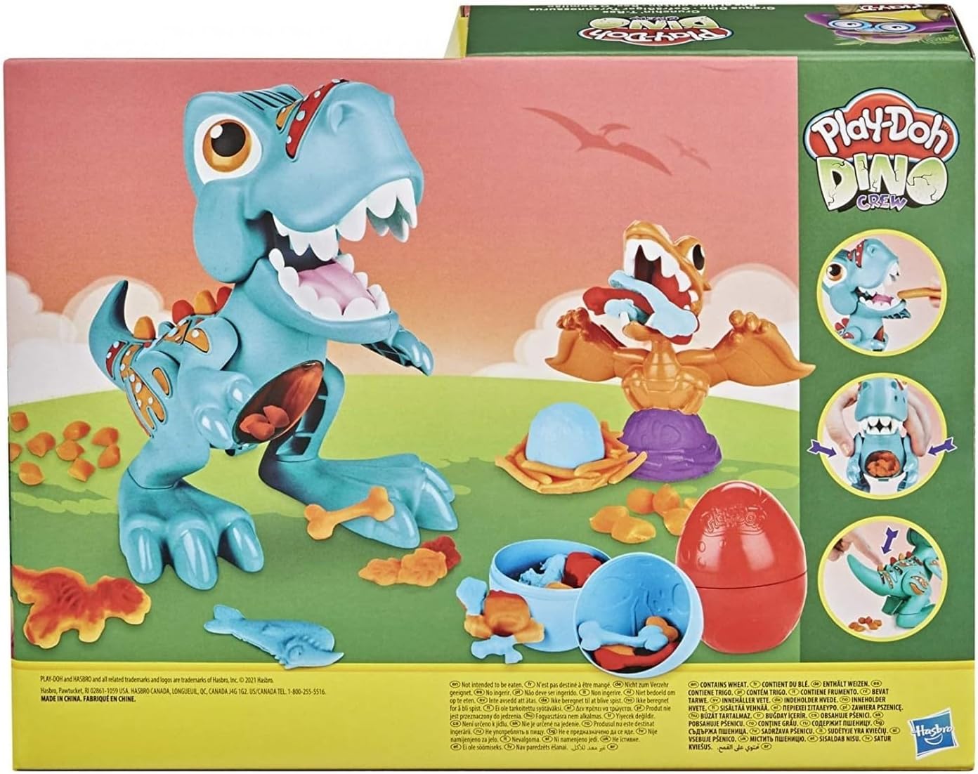 Play-Doh Dino Crew Crunchin' T-Rex Toy For Kids 3 Years And Up With Dinosaur Sounds And 3 Play-Doh Eggs