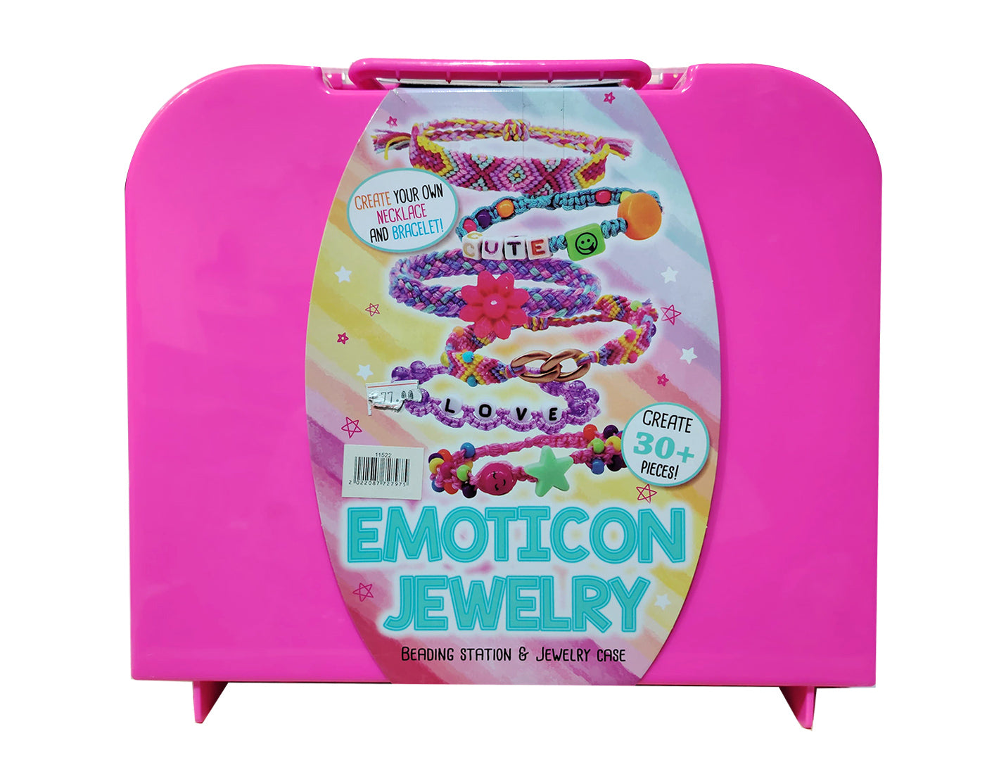 Emoticon Jewelry Beauty Set, Create your own Necklace and bracelet, 30+ Pieces! Age 6+