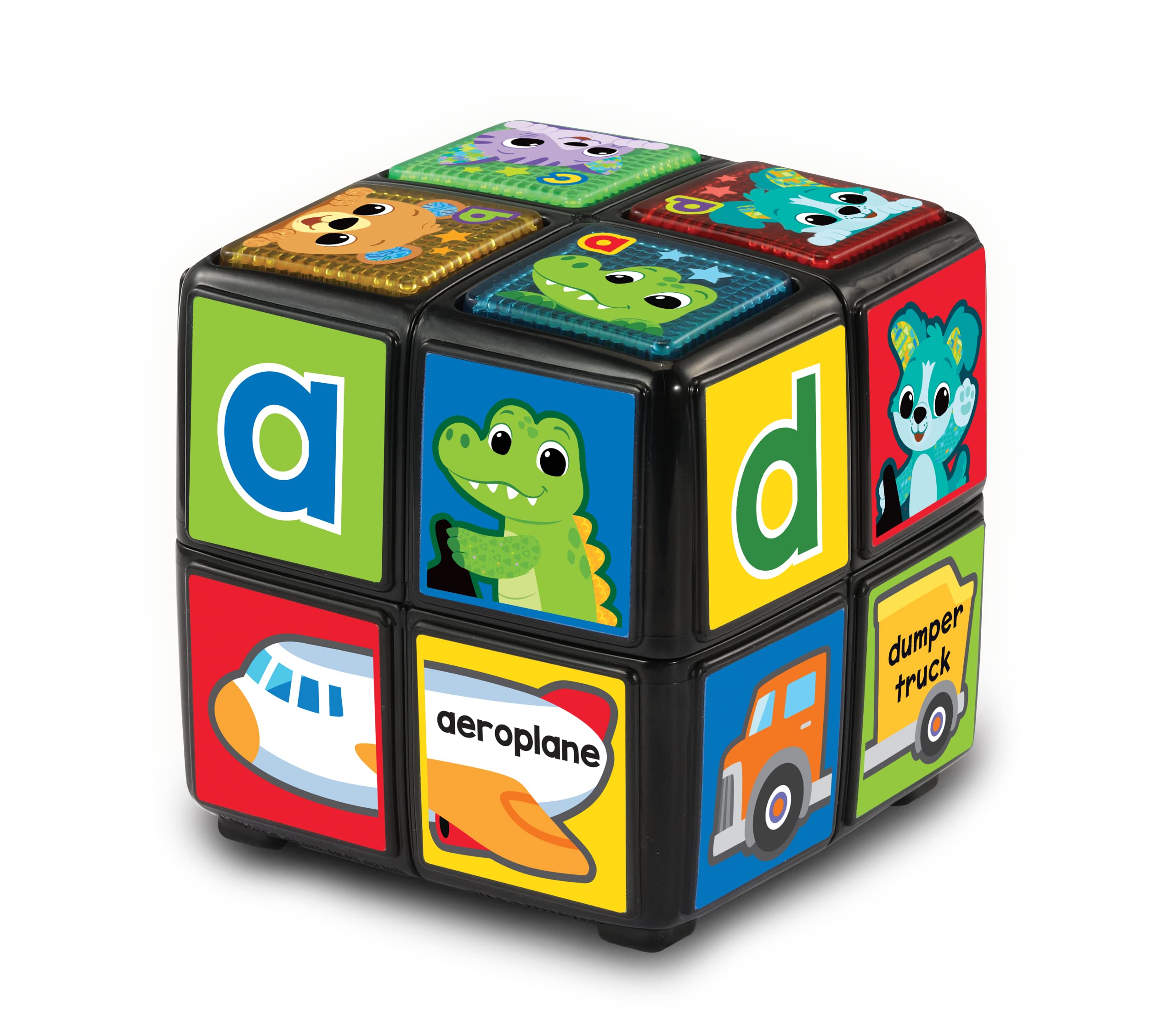 VTech - Baby Twist & Teach Animal Cube, Baby Sensory Toy with Music, Lights, Colours, Baby Interactive, Educational Gift Suitable for 18, 24, 36 months Boys & Girls