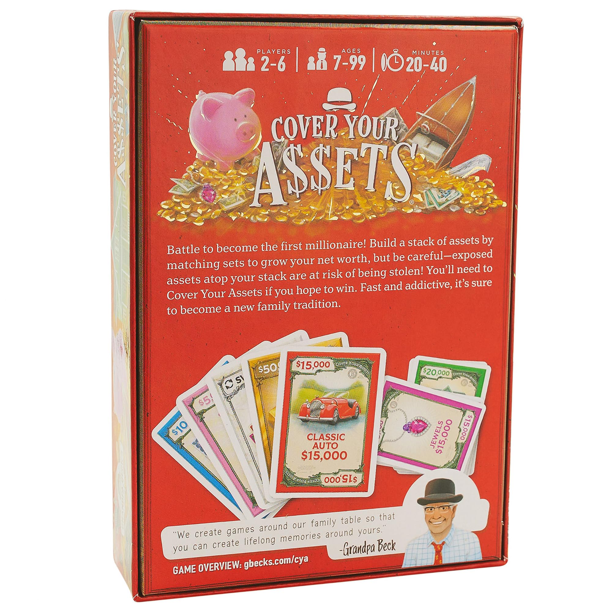 Grandpa Beck's Games - Cover Your Assets, Trading Card Game, 2-6 Players, Age 7 to Adult