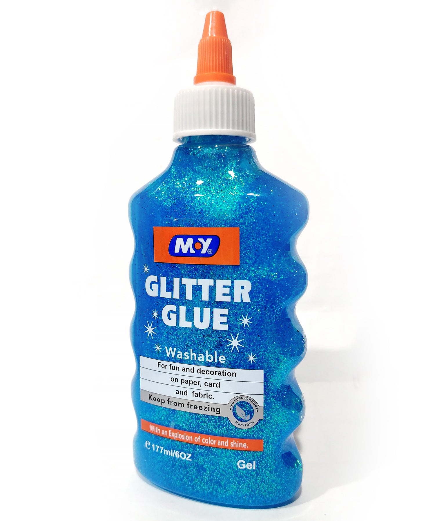 My Glitter Glue, Washable, Safe Non-Toxic Gel, For fun and decoration on paper, card and fabric, Blue 177 ml