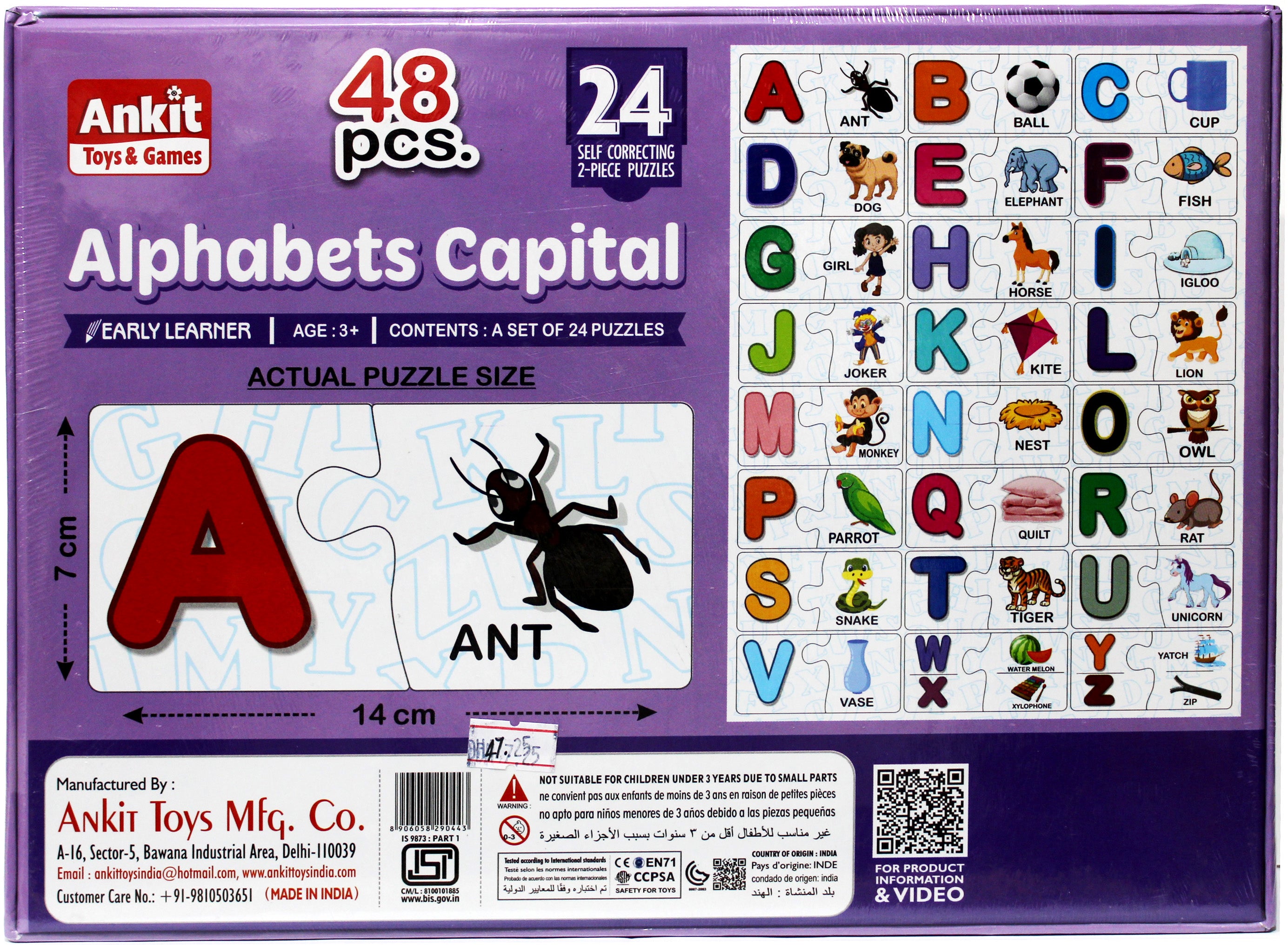 Alphabets Capital 48 Pieces, for early learners age 3+