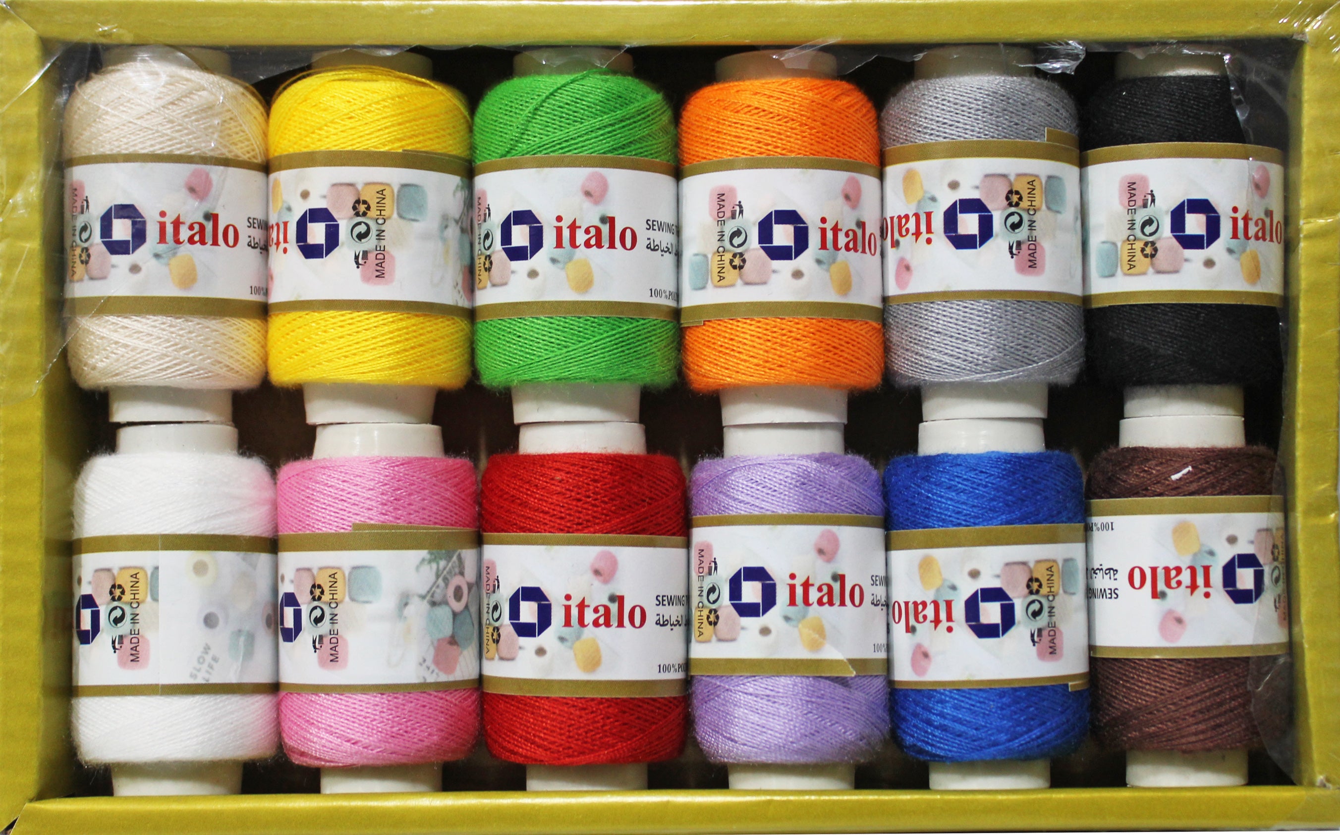 12 Pcs Sewing Thread, Polyester Thread, 12 colors Thread