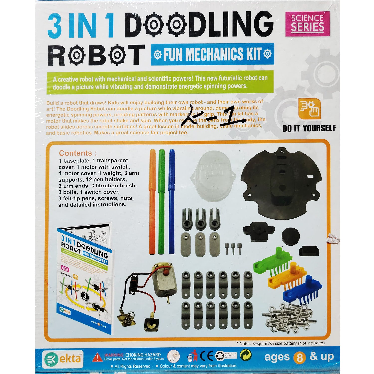 3 IN I DOODLING ROBOT FUN Mechanics Kit - Science & Innovation Kit, Age 8+