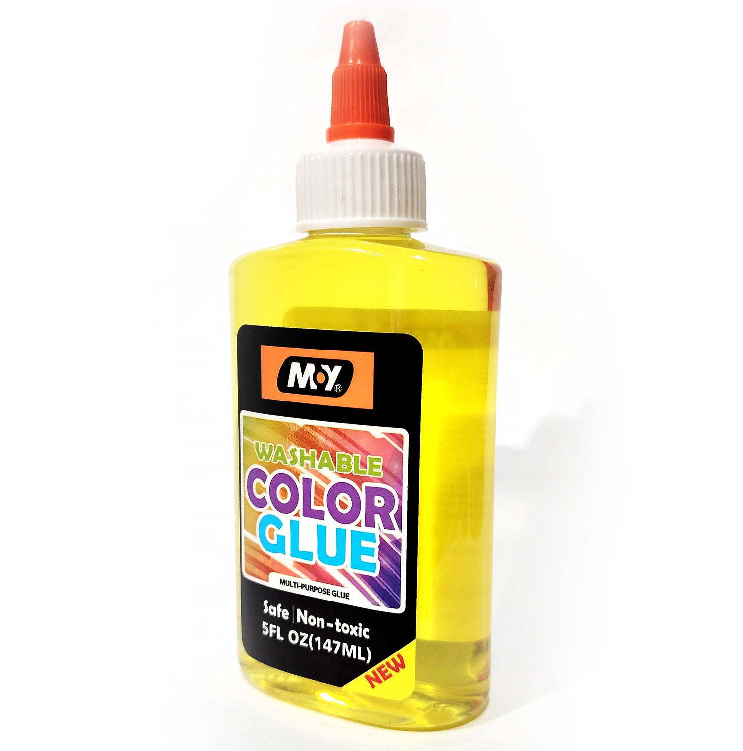 My Washable Colour Glue, Safe Non-Toxic Gel, Vibrant Yellow, Decoration on paper, card & fabric, 147 ml